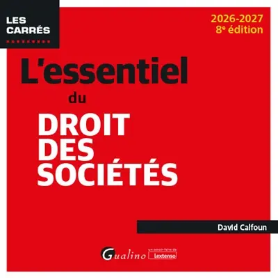 L'essentiel du droit des sociétés : 2026-2027