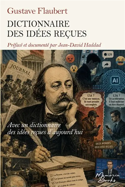 Un livre double : Le Dictionnaire des idées reçues de Flaubert et un dossier explosif ! : la bêtise selon Flaubert, la bêtise d'aujourd'hui