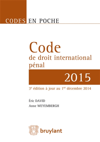 Code de droit international pénal 2015