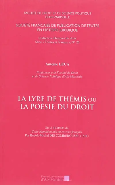La lyre de Thémis ou La poésie du droit. Code Napoléon mis en vers français : extraits