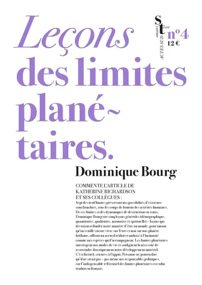 Leçons des limites planétaires : Dominique Bourg commente l'article de Katherine Richardson et ses collègues