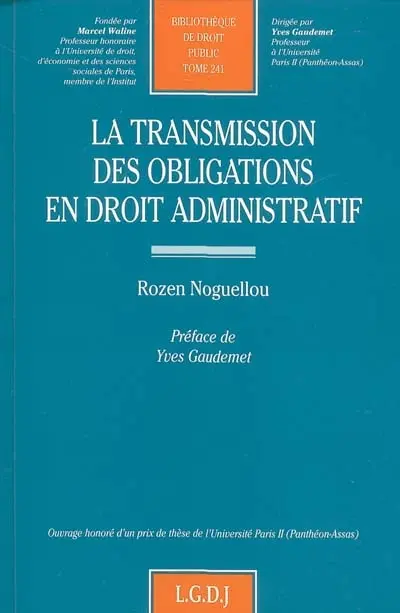 La transmission des obligations en droit administratif
