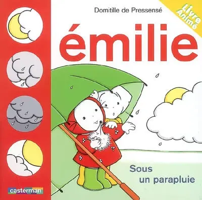 Emilie Flip-Flap. Emilie sous un parapluie