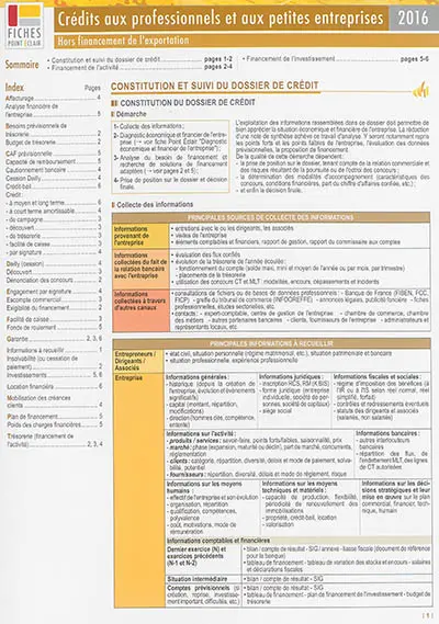 Crédits aux professionnels et aux petites entreprises : hors financement de l'exportation