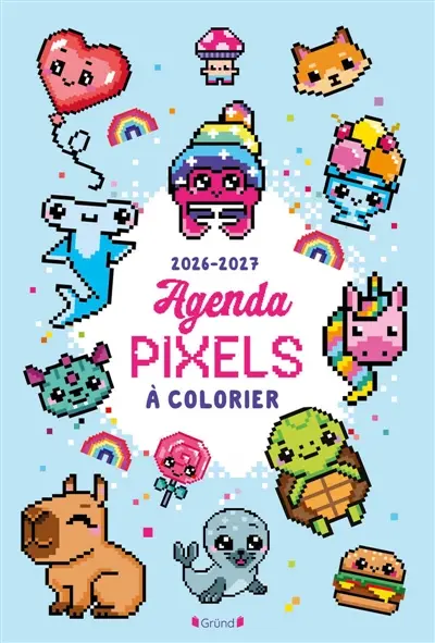 Agenda pixels à colorier 2026-2027