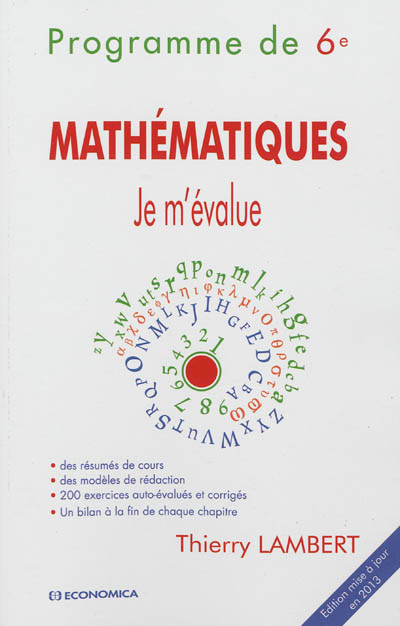 Mathématiques : programme de 6e : 2013