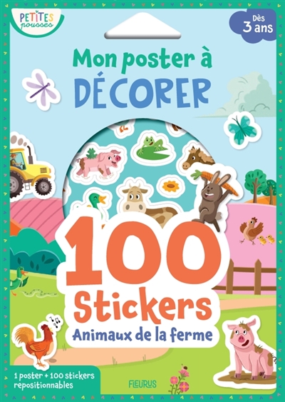 Mon poster à décorer : 100 stickers : animaux de la ferme