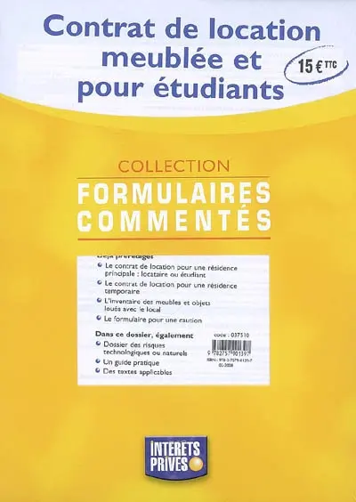 Contrat de location meublée et pour étudiants