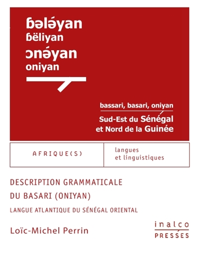 Description grammaticale du basari (oniyan) : langue atlantique du Sénégal oriental