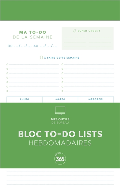 Bloc de to-do lists hebdomadaires