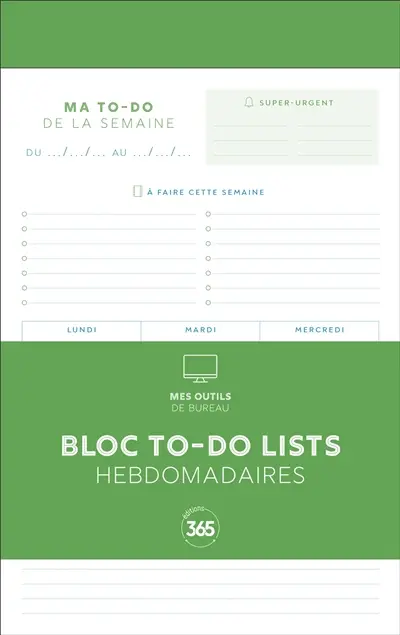 Bloc de to-do lists hebdomadaires