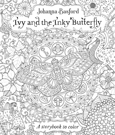Ivy et le papillon d'encre : conte magique à colorier