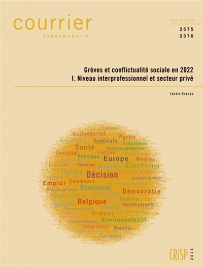 Courrier hebdomadaire, n° 2575-2576. Grèves et conflictualité sociale en 2022 (1) : niveau interprofessionnel et secteur privé