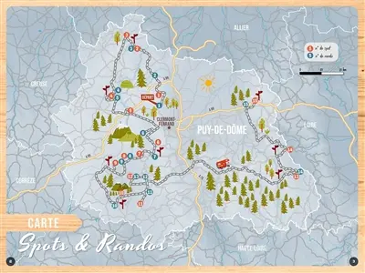 Puy-de-Dôme : road trip & rando en van : 2 semaines d'évasion, 15 randos avec cartographie