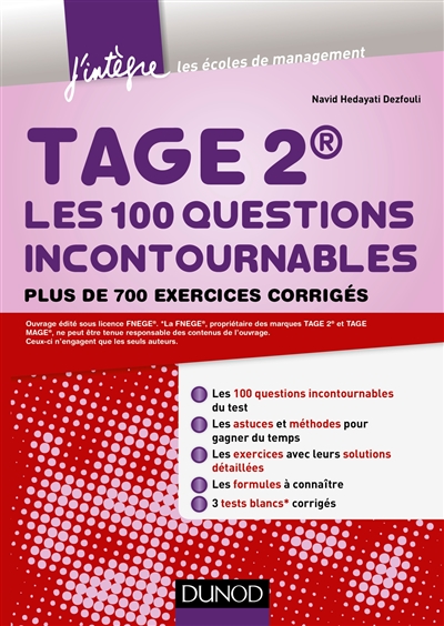 Tage 2 : les 100 questions incontournables : plus de 700 exercices corrigés