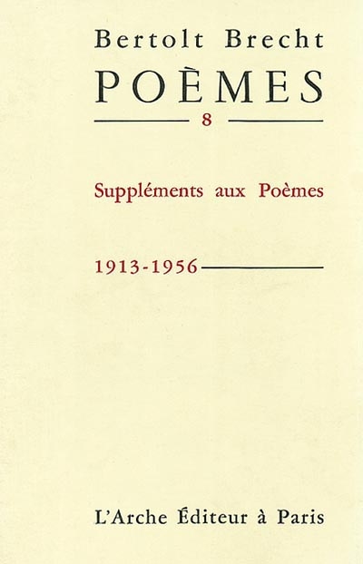 poèmes. vol. 8. 1913-1956