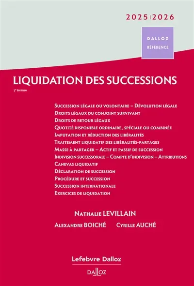 Liquidation des successions : 2025-2026