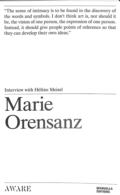 Marie Orensanz : interview with Hélène Meisel