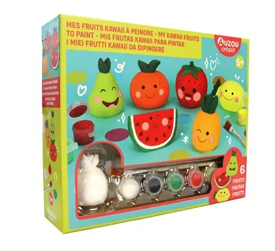 Mes fruits kawaii à peindre : 6 fruits