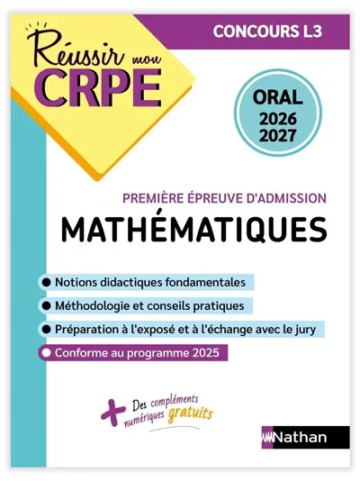 Mathématiques, épreuve de leçon : oral 2026-2027 : concours L3