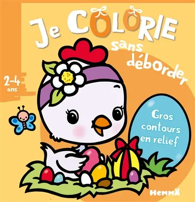Pâques (poussin) : je colorie sans déborder, 2-4 ans