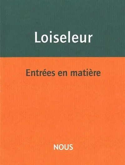 Entrées en matière