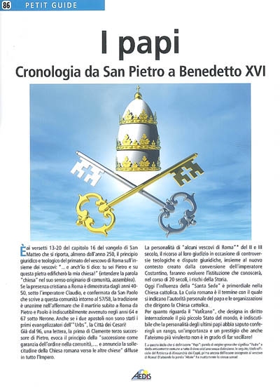 I papi : cronologia da San Pietro a Benedetto XVI