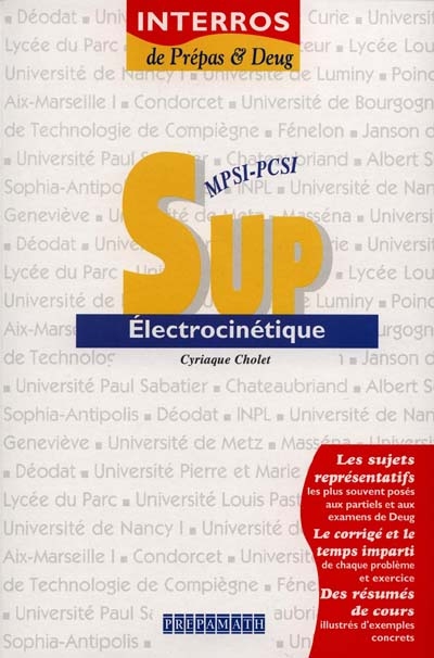 Électrocinétique Sup MPSI-PCSI