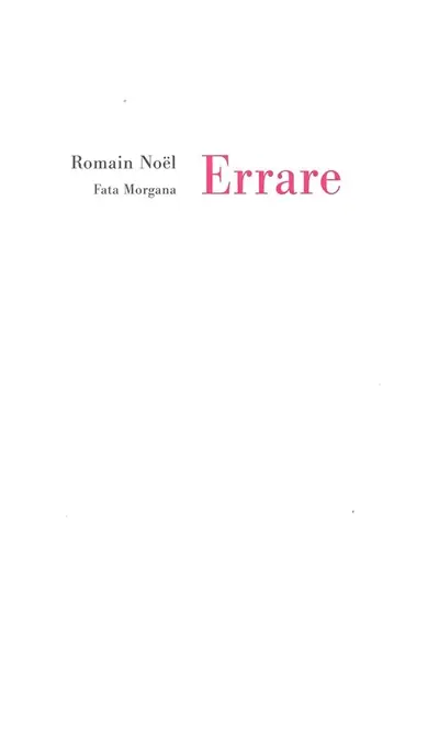 Errare. Le polème