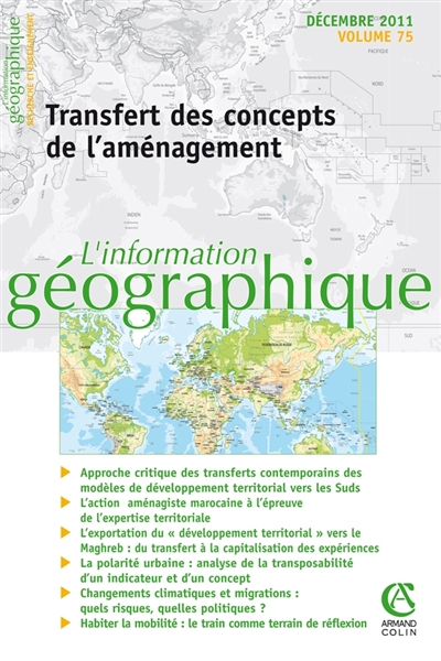 Information géographique (L'), n° 75-4. Transfert des concepts de l'aménagement