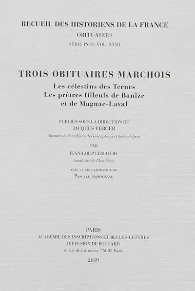 Trois obituaires marchois : les célestins des Ternes, les prêtres filleuls de Banize et de Magnac-Laval