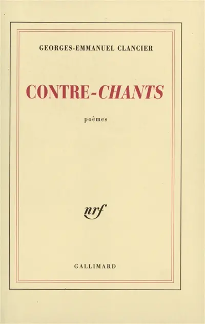 Contre-chants : poèmes
