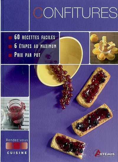 Confitures : 60 recettes faciles, 6 étapes au maximum, prix par pot