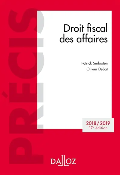 Droit fiscal des affaires : 2018-2019