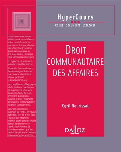 Droit communautaire des affaires