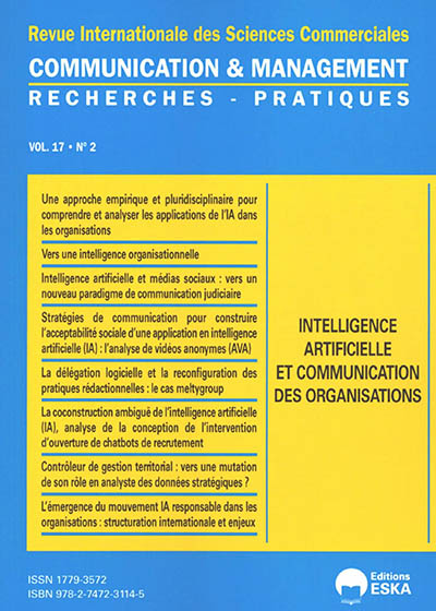 Communication & management, n° 17-2. Intelligence artificielle et communication des organisations