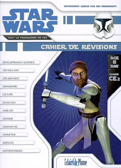 Star Wars cahier de révisions, âge 8 ans, classe CE2