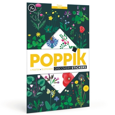 poppik les fleurs : 1 poster + 72 stickers repositionnables