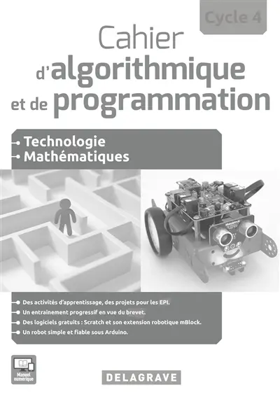 Cahier d'algorithmique et de programmation : technologie, mathématiques, cycle 4 : livre du professeur