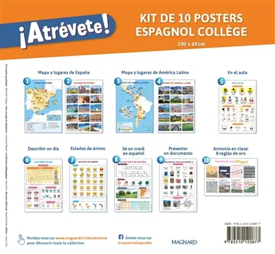Atrévete! espagnol collège : kit de 10 posters