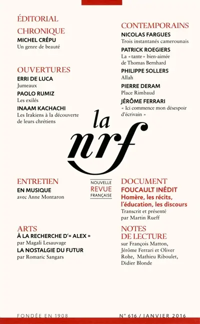 Nouvelle revue française, n° 616