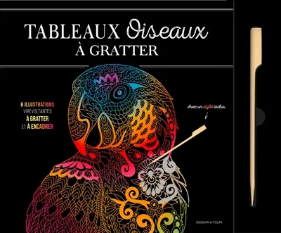 Tableaux oiseaux à gratter : 6 illustrations virevoltantes à gratter et à encadrer