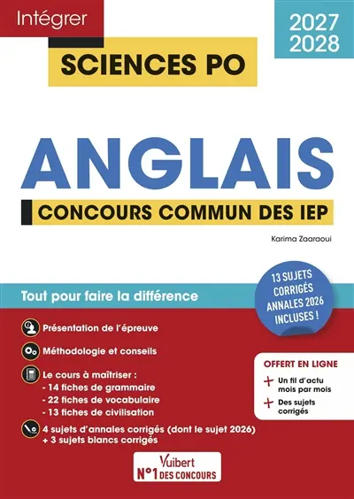 Anglais : concours commun des IEP, 2027-2028