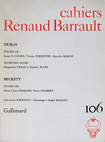 Cahiers Renaud-Barrault, n° 106. Duras, Beckett