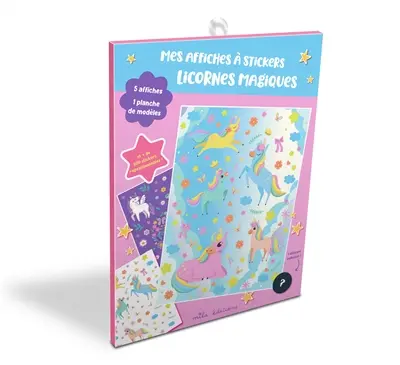 Licornes magiques : mes affiches à stickers