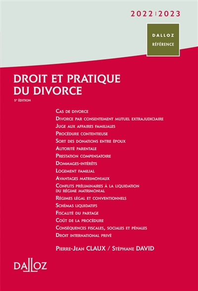 Droit et pratique du divorce 2022-2023