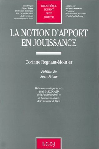 La Notion d'apport en jouissance