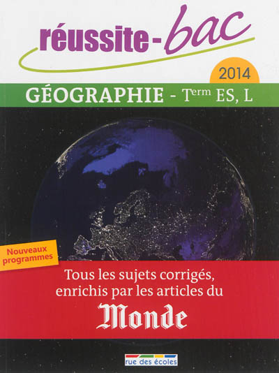 Géographie terminale ES, L : 2014