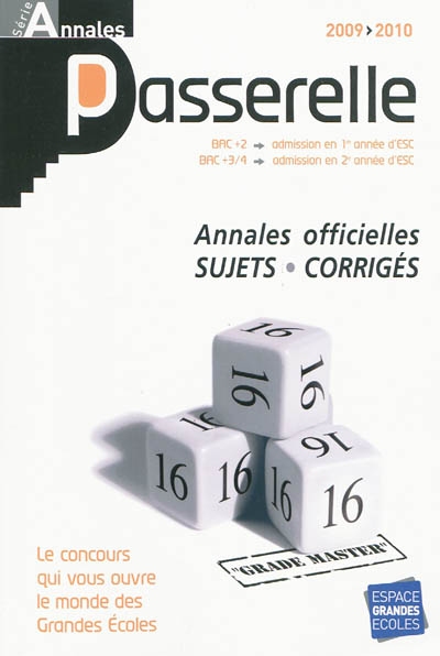 Annales concours Passerelle : 2009-2010