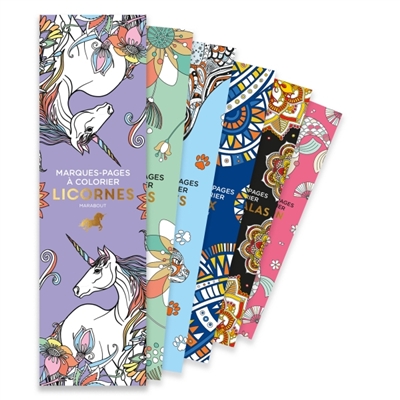Licornes : marques-pages à colorier